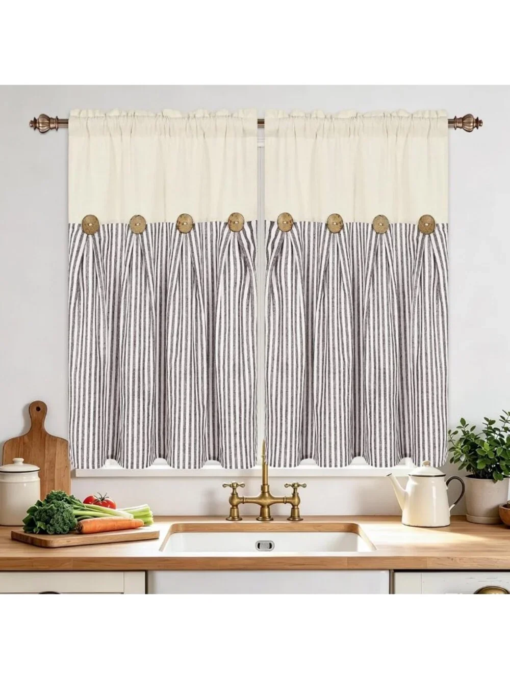 Farmhouse Kitchen Curtains 36
